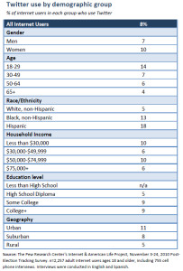 Twitter user demographics